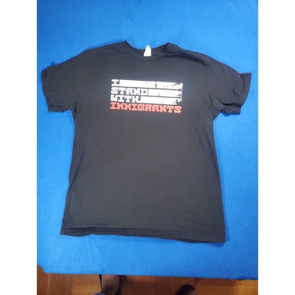 "I Stand With Immigrants" Black T-Shirt Men's Size Medium - Picture 11 of 14